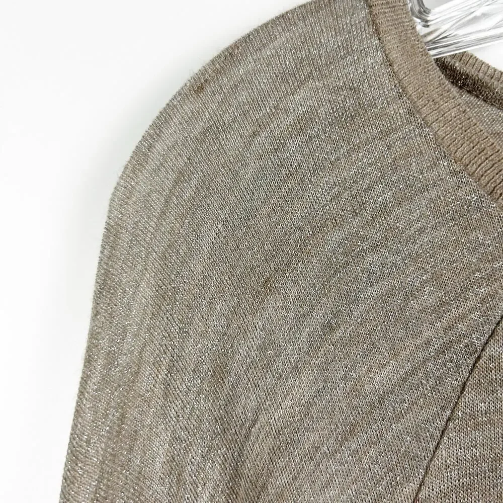 LOFT Metallic Bow Dolman Sleeve Wool Blend Top Party Night Out Womens Size S - Picture 12 of 12